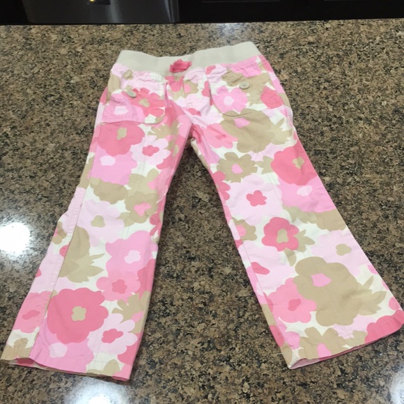 OshKosh Pink/tan floral pants - Picture 1 of 8
